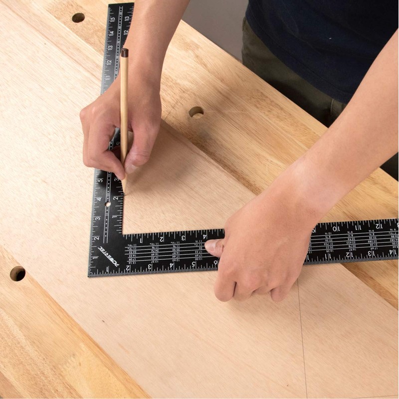 POWERTEC Framing Square, 16'' x 24'' Steel Carpenter Square with