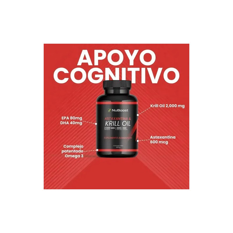 Astaxantina Krill Y Oil Omega 3 Nuboost 200 180 Cápsulas