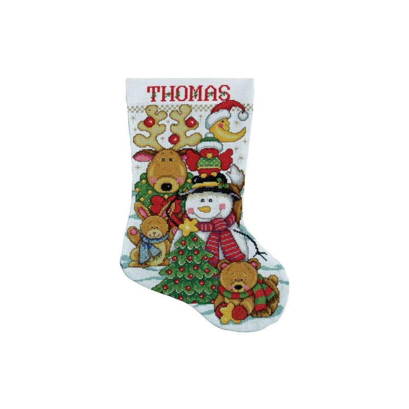 Tobin Making New Friends Cross Stitch Stocking Kit, 17" Long