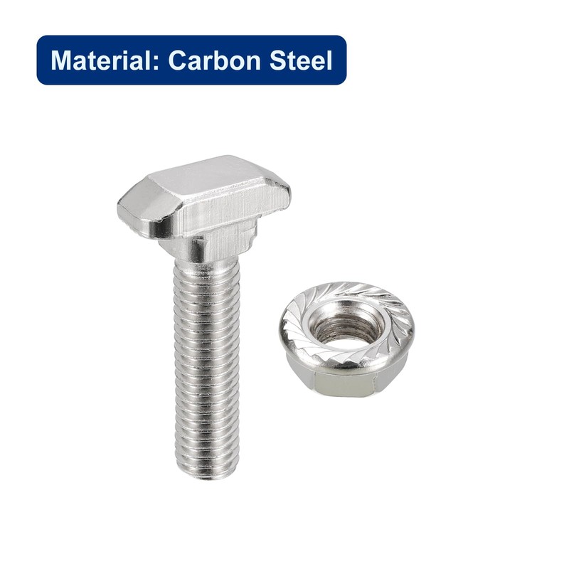 uxcell M8x35mm T Slot Drop-in Bolt and M8 Hexagon Flange