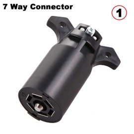 Nuevo SUN - Conector de hoja mejorado de 7 pines con conector de 7 vías y enchufe de vehículo, kits completos de soporte de montaje, la mejor experiencia de remolque para camiones, remolques,