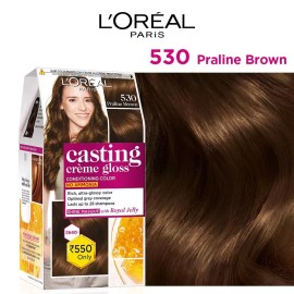 L'Oreal Paris Casting Creme Gloss Hair Color, Praline Brown 530, 87.5g+72ml.