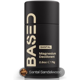 BASED BODYWORKS Desodorante De Alto Rendimiento Para Hombre, Protección Contra El Mal Olor Durante Todo El Día, Sin Aluminio, Con Magnesio, Cera De Abeja Y Manteca De Karité, 100% Libre De Parabenos,