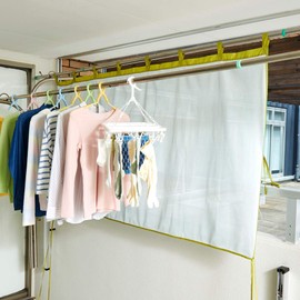 アイメディア 風を通す雨よけベランダカーテン ベランダシート ベランダシェード 幅190cm フルメッシュ 洗濯物干し 遮光 目隠し 日よけ 陰干し サンシェード 下着 防塵 グリーン