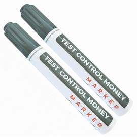 LEMON BLUE Counterfeit Bill Detector Pen (Pack of 2) - Roller Ball Pen - Counterfeit Bill Marker - Euro, Dollar, Pound Detector