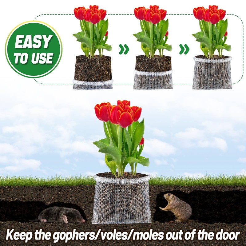 Aulock 1 Gallon Plant Root Protector for Gopher Voles Moles,