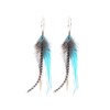 lureme Bohemian Multicolor Pheasant Feathers Dangle Earrings Handmade Natural Feather