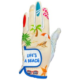 Giggle Golf Ladies Golf Glove - Life's A Beach (Large, Worn On Left Hand)