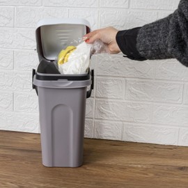 Waste Bin, 7 Litres, White, 19 x 23 x 30.5 cm, with Rubber Seal in the Lid with the Handle, Lockable with the Handle, Odour-Proof Rubbish Bin, Organic Waste, Nappy Bin, Changing Bin, Hygienic Bin, Cat