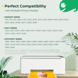 COLORETTO 63XL Ink Cartridges for HP Officejet 3830 4650 5212 5255 5258 Envy 4512 4516 4520 Deskjet 1112 2130 2132 3630 3632 3634 Printers as Replacement of HP 63 XL hp63 hp63xl hp Ink 63 (2 Black)