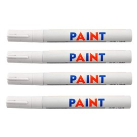 Set of 4 White / White Tyre Markers Waterproof Weatherproof