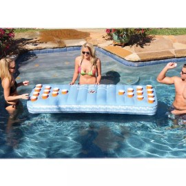 Margaritaville Paradise Beer Pong Pool Raft 84 x 36 Float Bluetooth Speaker Lake