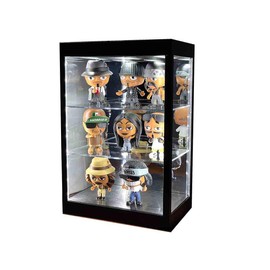 Showcase 3 Tier Display Case with Mirror Back Panel and LED Lights for 1/64-1/18 Scale Models 8827MBK