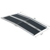 HOMCOM Aluminum Portable Skidproof PVC Carpeted Folding Wheelchair Ramp, 4'