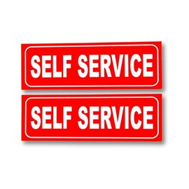 eSplanade Self Service Sign Sticker Decal - Easy to Mount Weather Resistant Long Lasting Ink Size (9" x 3")