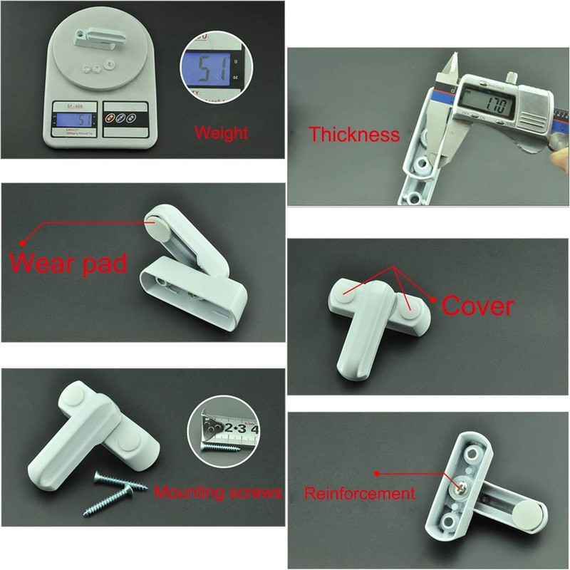Pack of 4 Window Locks, Zinc Alloy Window Rotary Limiter,