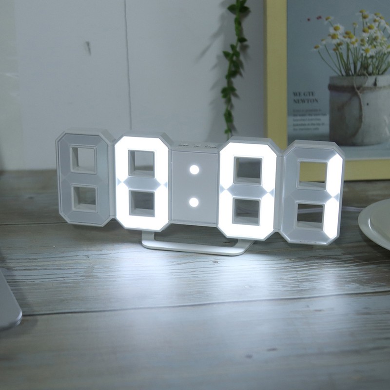 3D LED Digital Clock Bedroom Desktop Snooze Alarm Clock Home