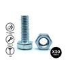 DOJA INDUSTRIAL Hex Screws and Nuts Set, 8 x 40