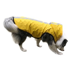 Dog Rain Coat with Waterproof Dog Clothes Dog Jacket, Pet Hoodie with Lightweight Reflective Strip Rain Dog Rain Coat Hooded Slicker (Yellow, X-Large)
