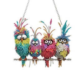 XFSRG Diamond Painting DIY Kit Parrot Hanging Decorations Swing Ornament Suitable for Home and Office Decoration