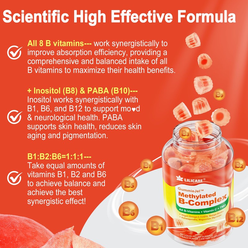 LILICARE LILICARE Vitamin B Complex Filled Gummies Vegan Omega3 Gummies
