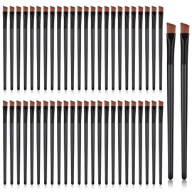 50 Pieces Angled Eyebrow Brushes Eyebrow Tint Brush Flat Tapered Eyebrow Concealer Brush Eye Shadow Applicator Sticks Disposable Eye Makeup Brushes