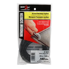 Prime-Line P 7519 0.14 In. x 25 ft. Roll Black Spline (1 Roll)