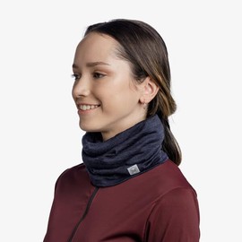 BUFF Adult Lightweight Merino Wool Bike Neck Gaiter, Cycling Headband & Face Shield, Winter Neck Warmer & Balaclava, Solid Night Blue, One Size