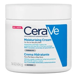 CeraVe Crema Hidratante Facial y Corporal Piel Seca a Muy Seca, 454 g