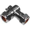 NPH 15mm Angled Isolating Valve Compression 90 Degree Elbow Chrome