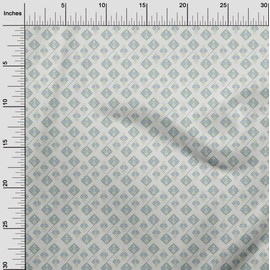 oneOone Viscose Jersey Fabric Diamond Geometric Print Fabric by The Meter 60 Inch Wide
