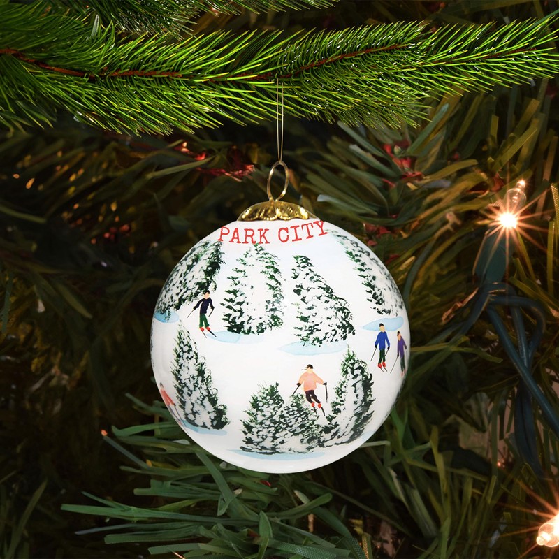 Art Studio Company - Hand Painted Christmas Ornament, Blown Glass,
