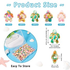 50 Pcs Turquoise Tortoise Beads Pink Sea Turtle Natural Gemstone Beads Ocean Animal Turtle Turquoise Loose Spacer Beads for Bracelet Earring Jewelry Making Valentine’s Gifts