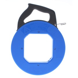 IDEAL Electrical 31-057 Blue Steel Fish Tape 240 ft. Blued Steel Fish Tape w/ Formed Hook & Tuff-Grip Pro Case, Non-Oily Finish, Laser Etched Increments