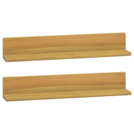 Casafoyer Wall Shelves 2 pcs 23.6"x3.9"x3.9" Solid Wood Teak