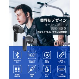 Wireless Earphones, Bluetooth Earphones, Touch Control, LED Numerical Display, Hi-Fi Sound Quality, Single Ear/Binaural, Compact, Lightweight, Comfortable Wearing, Type-C Rapid Charging, Built-in