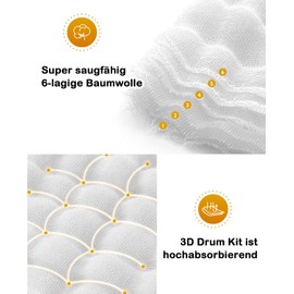 Seaforie Burp Cloths Baby, Pack of 6 Muslin Cloths Made of 100% Cotton, 50 x 25 cm Muslin Cloths for Boys and Girls, Soft and Absorbent