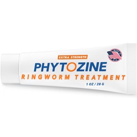 PHYTOZINE Anti Fungal Cream for Skin with 1% Tolnaftate - Ringworm Treatment for Humans - Effective Athletes Foot Treatment Cream - Nourished by 15+ Natural Oils & Botanicals - Made in USA - 1 oz