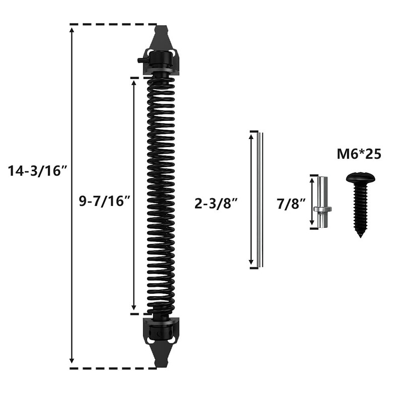 skysen 14" Fence gate Spring self Closing and Adjustable for