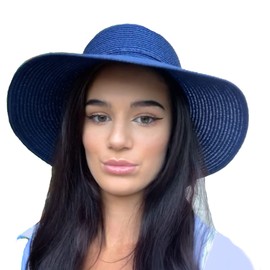 TOSKATOK® Ladies Womens Floppy Foldable Summer Sun Hat UPF 50+ Protection Wide Brim-Navy