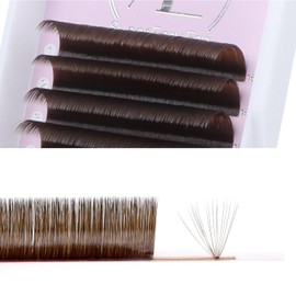 ALLOVE Colored Eyelash Extension Super Easy Fan Brown Volume Lash Extensions 0.05mm D Curl 12-15mm Mixed Tray Rapid Blooming Colorful Volume Lashes Self Fanning Lash Extension Supplies