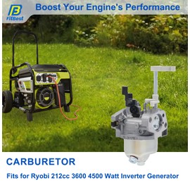 FitBest Carburetor for Ryobi RY903600 3600 4500 Watt Generator Homelite 16100-Z300410-0099 Carb with Fuel Filter Spark Plug