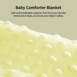 ORUZA Tag Comfort Blanket Baby, Baby Comforter with Colorful Taggies, Tag for Babies Soft Touch Comfort Blanket for Newborn Boys and Girls (Yellow)