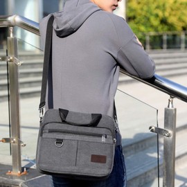 MT's SHOP SH321 Men's Shoulder Bag, Canvas, Lightweight, Multi-functional, Cross-body Shoulder Bag, Handbag, 3-Way, Black