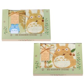 Marushin Towel Gift Greeting Ghibli My Neighbor Totoro Acorn and Totoro 1105039700 TT-7128 2 Hand Towels/1 Face Towel