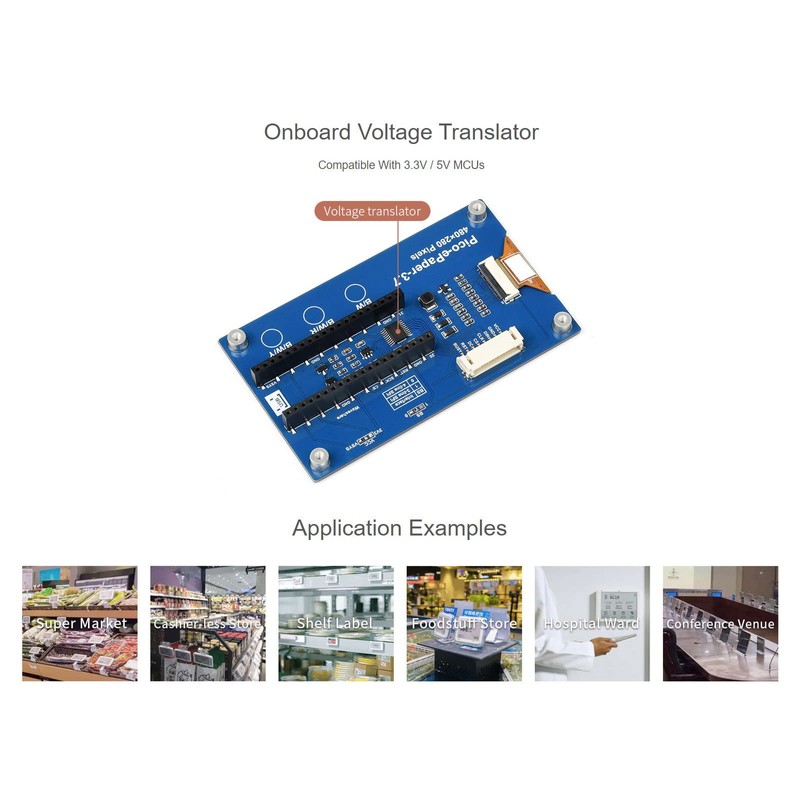 waveshare 3.7inch E-Paper E-Ink Display Module for Raspberry Pi Pico
