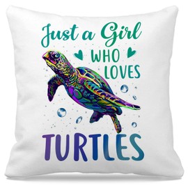 Nogrit Turtle Pillow Covers,sea Turtle Pillow Covers,Who Loves Turtles Hearts Throw Pillow Cover 18x18, Turtle Gifts for Women,Gifts for Turtle Lovers Girls Women,Turtle Decor for Home,Turtle Decor