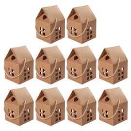 ARTIBETTER 10Pcs House Shaped Candy Boxes Gift Boxes Sweet Paper Treat Bags Chocolate Biscuits Case Gift Box Cardboard Boxes for Wedding Baby Shower Birthday Party Supplies Log¡­