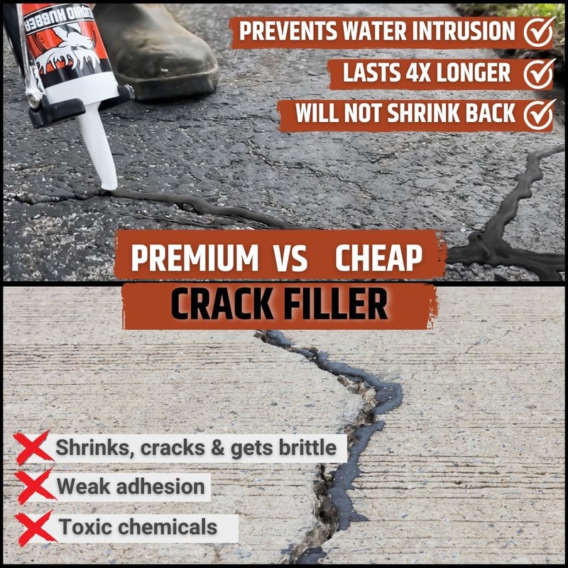Asphalt Crack Filler- Black - 4 Pack