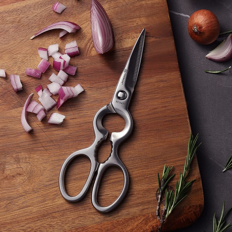KEEMAKE Kitchen Scissors, All Stainless Steel, Kitchen Scissors, Disassemble, Dishwasher